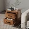 Rustic Walnut Nightstand with Two Pull-Out Drawers and Spacious Tabletop Perfect for Living Room or Bedroom